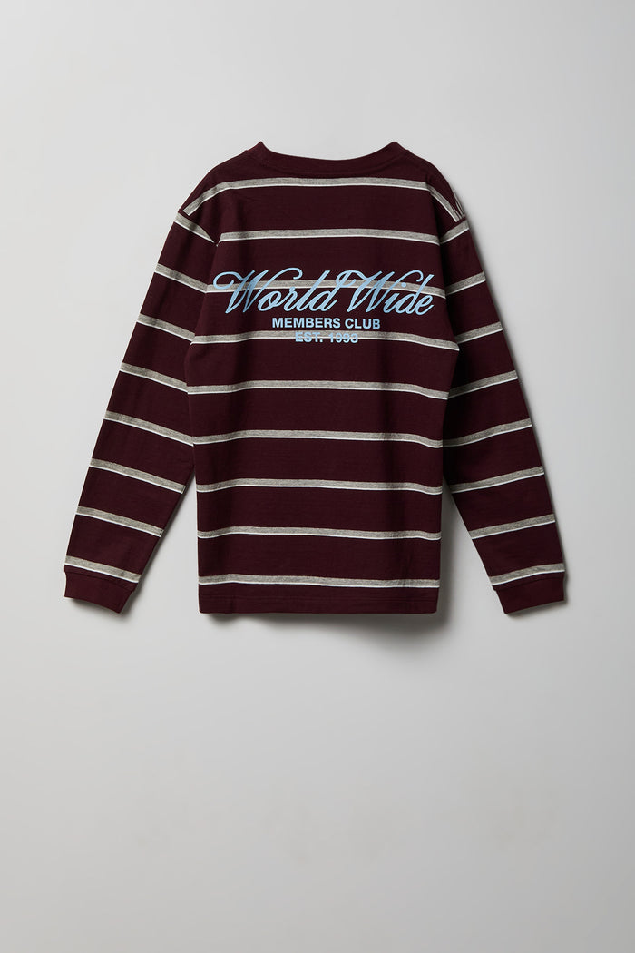 Boys Graphic Striped Long Sleeve T-Shirt