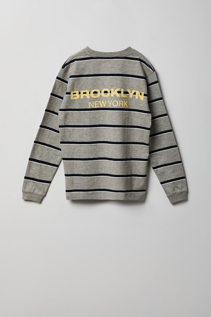 Boys Graphic Striped Long Sleeve T-Shirt