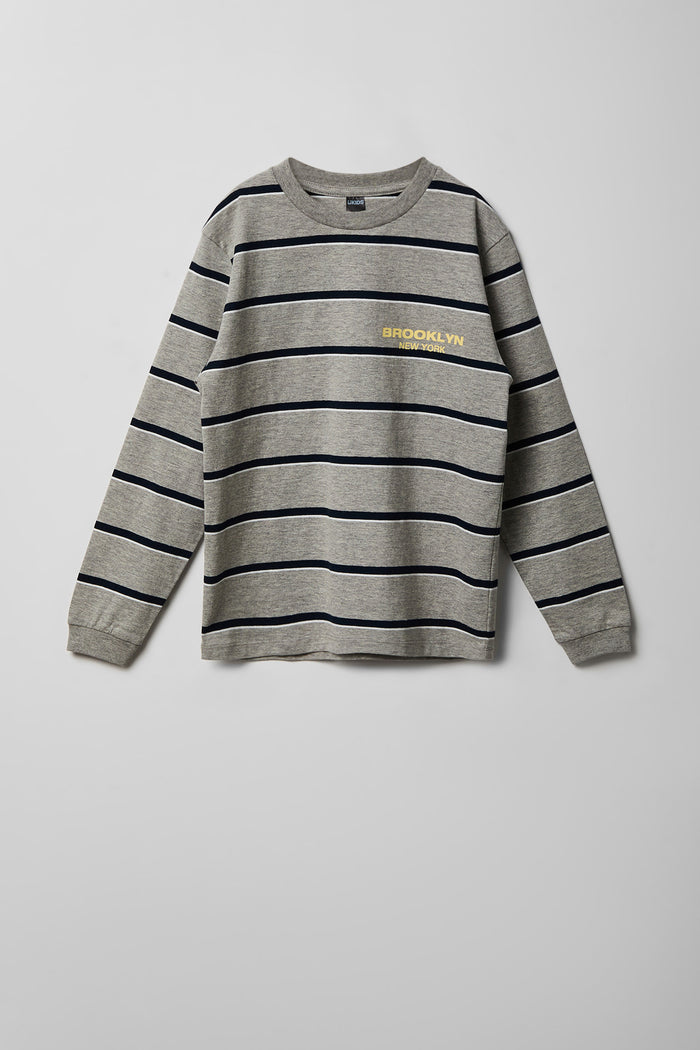 Boys Graphic Striped Long Sleeve T-Shirt