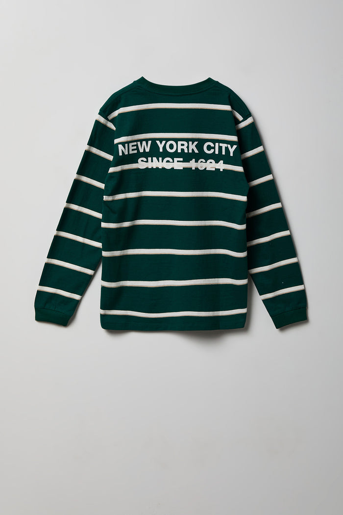 Boys Graphic Striped Long Sleeve T-Shirt