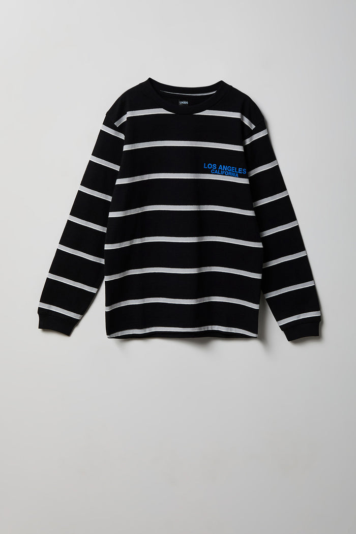 Boys Graphic Striped Long Sleeve T-Shirt