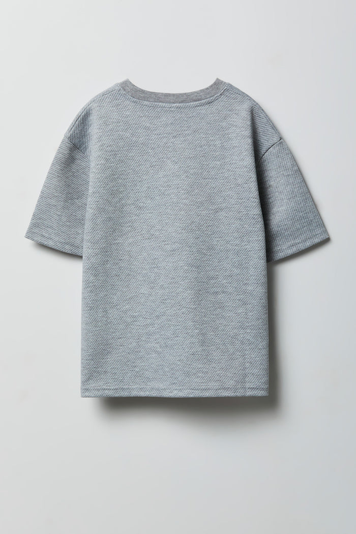 Boys Textured Embroidered T-Shirt