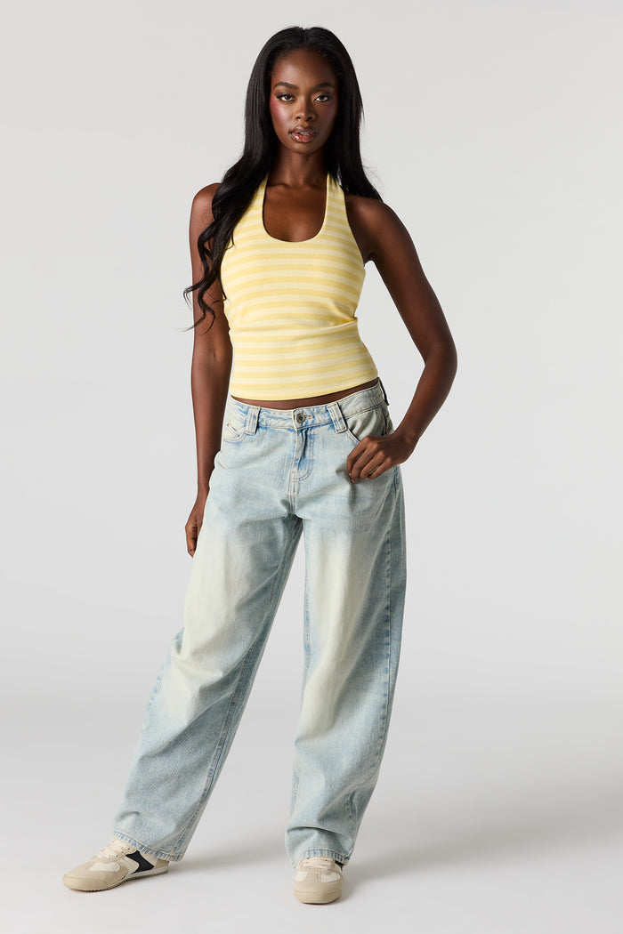 Braless Ribbed Halter Top