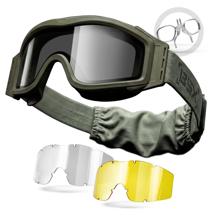 BSX Tango Goggle - Standard w/ Multiple Lenses - Olive