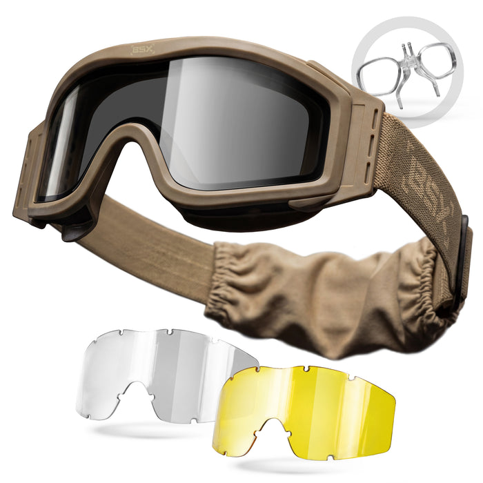 BSX Tango Goggle - Standard w/ Multiple Lenses - Tan