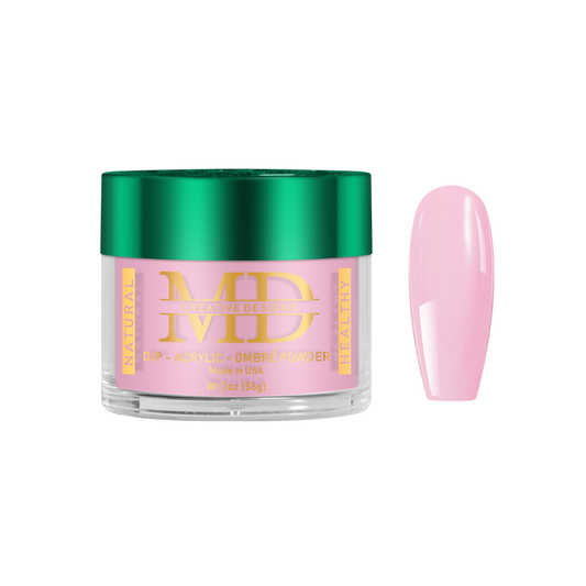 Pink nail powder in a container on a white background