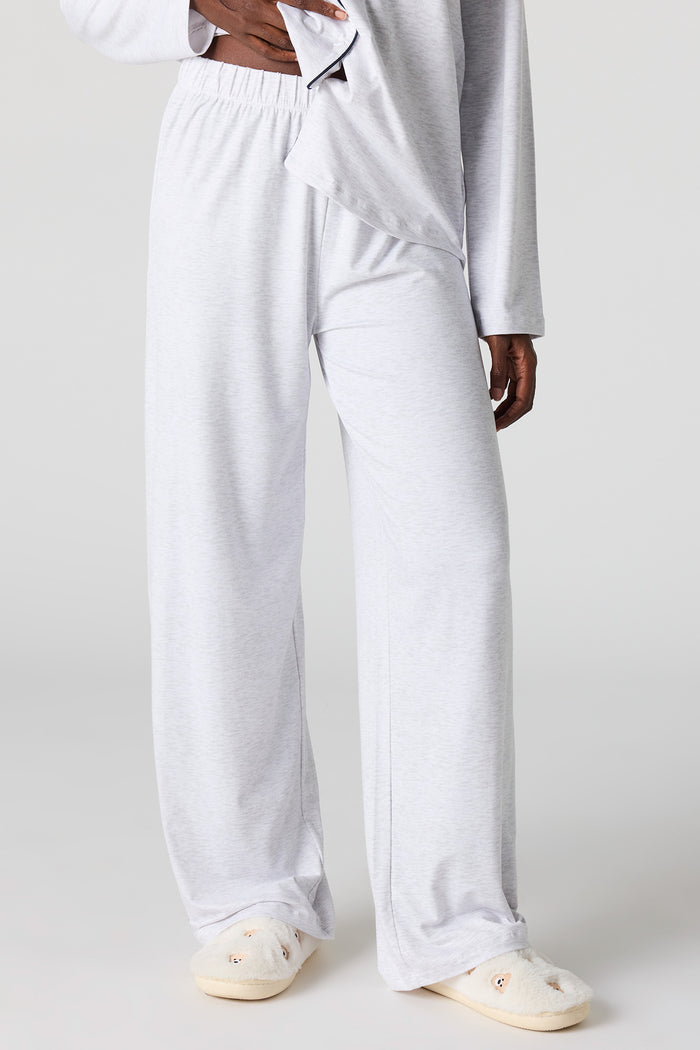 Button-Up Collared Top & Pant Pajama Set