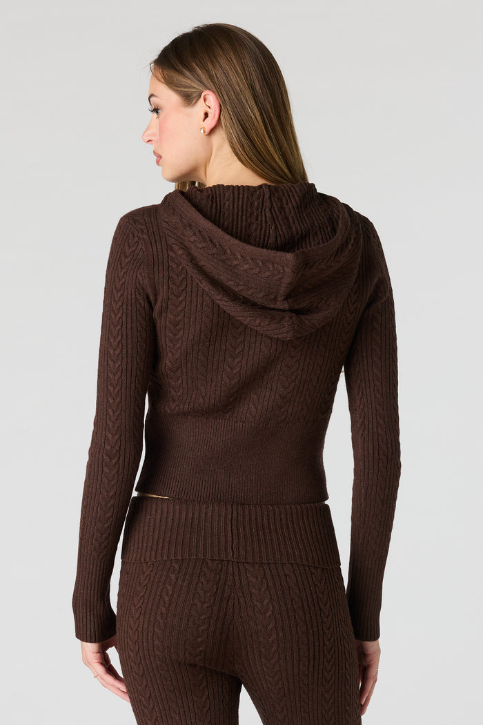 Cable Knit Zip-Up Hoodie
