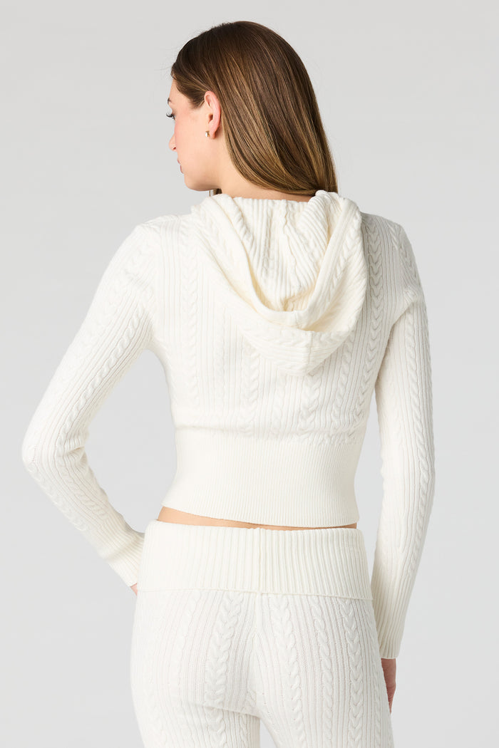 Cable Knit Zip-Up Hoodie