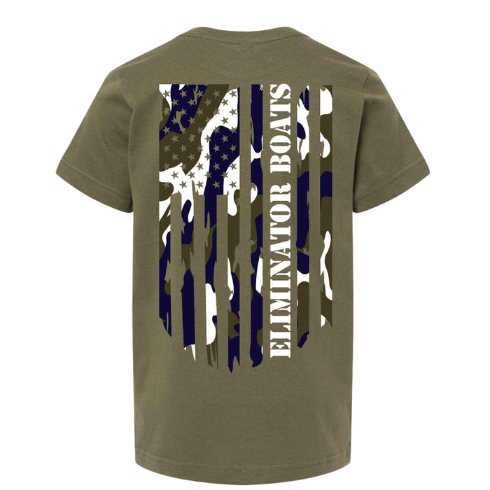 Camo Flag Youth T-Shirt - Military Green