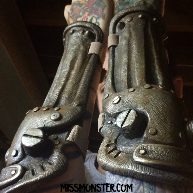 CAST URETHANE RUST EFFECT ARM GUARD- PAIR