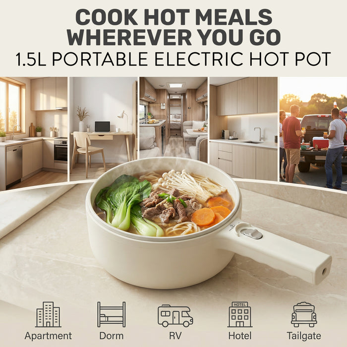 Ceramax Electric Cooker Nonstick Ceramic Skillet Pan Hot Pot Mini Cooker with Lid Steamer