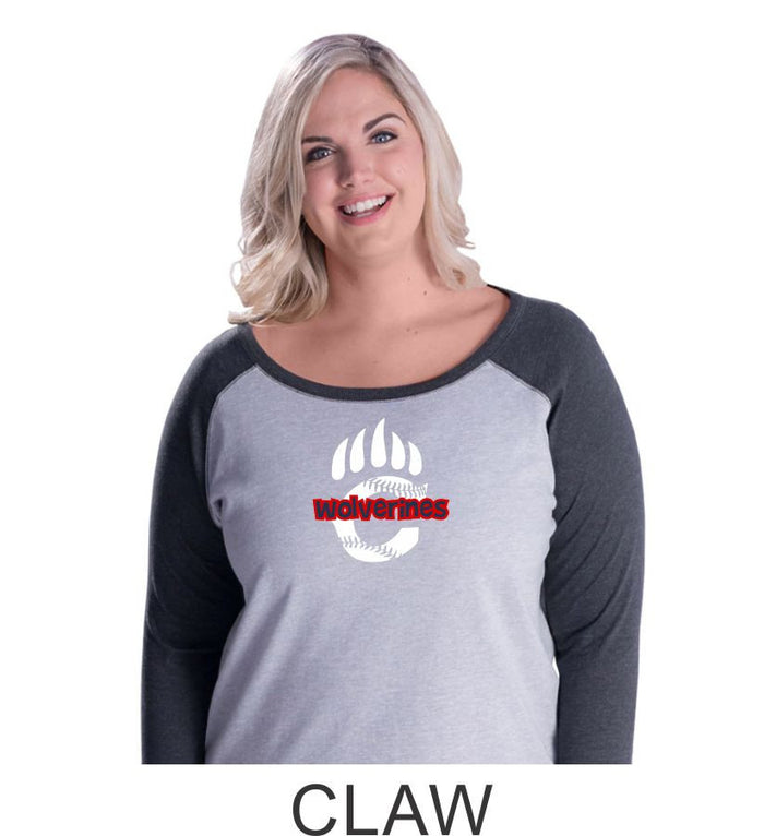 Chap Baseball Curvy Lady Raglan- 4 designs- Matte or Glitter