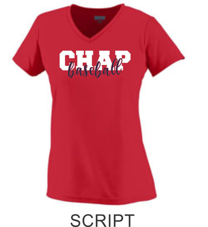 Chap Baseball Ladies Wicking T-Shirt- 3 Designs