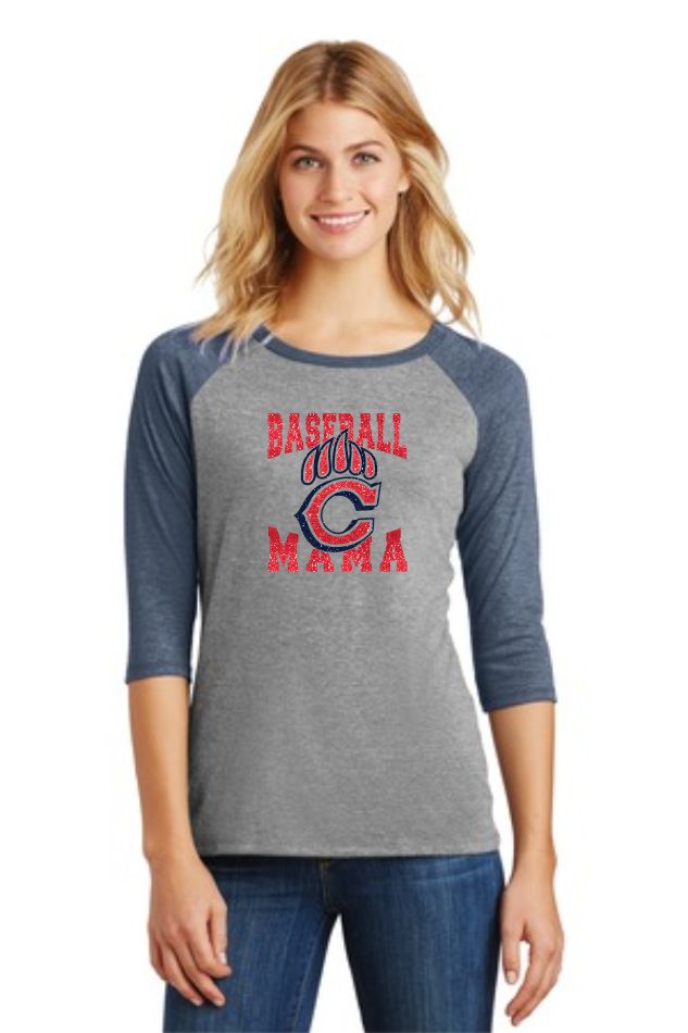 Chap Baseball Mama Raglan- Matte or Glitter