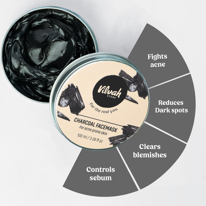 benefits of charcoal facemask - Vilvah