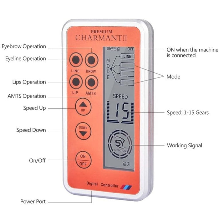 Charmant II Digital Professional Tattoo Machine Pen MTS Semi-Permanent Makeup Microblading Machine - SD Cosmetics Care