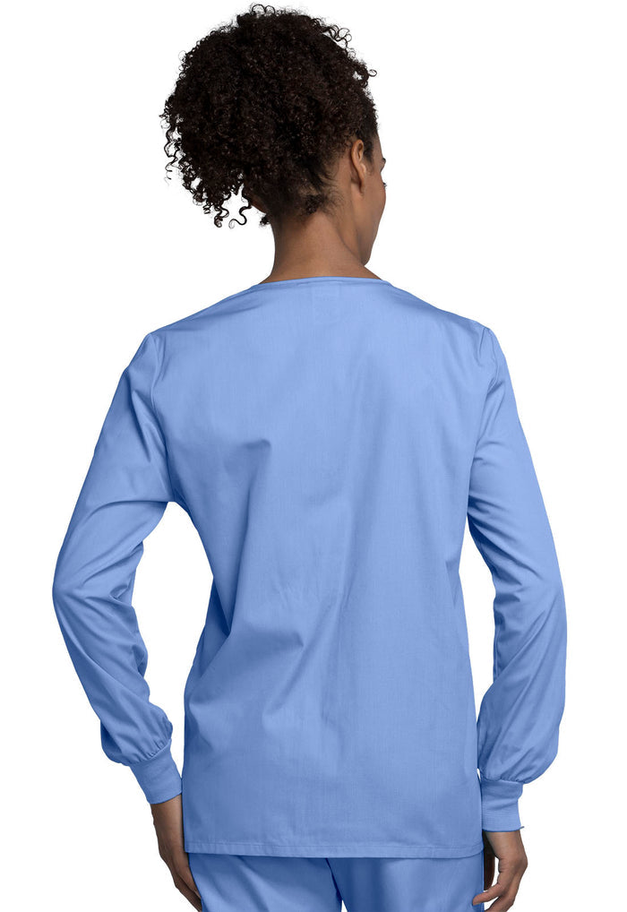Cherokee Workwear Originals Women's 3-Pocket Snap Front Warm-Up Jacket