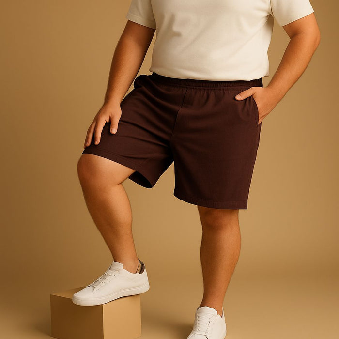 Chocolate Brown Cotton Shorts