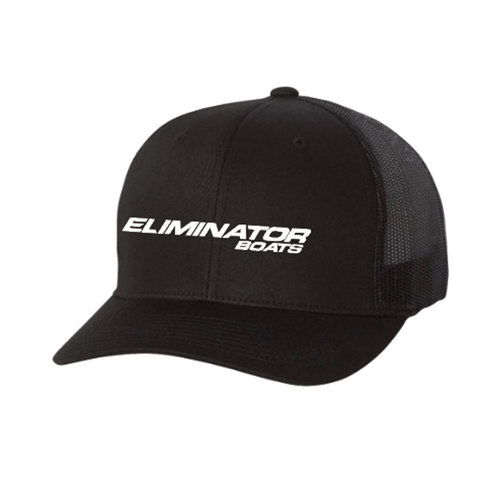 Classic Eliminator Boats Curved Bill Snapback Hat - Black/White