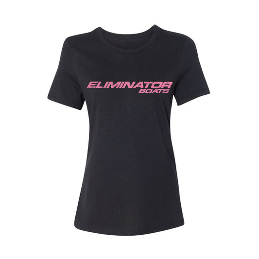 Classic Eliminator Boats Distressed Tee – Women's - Vintage Black/Pink