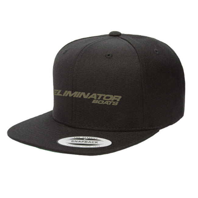 Classic Eliminator Boats Flat Bill Snapback Hat - Black/Army
