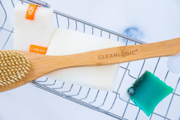 CLEANLOGIC Sustainable Bamboo Body Brush - Bamboo Handle فرشاة الجسم من الخيزران