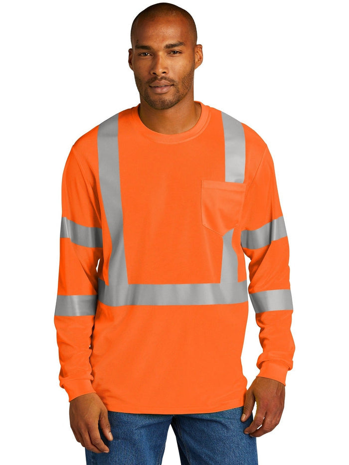 no-logo Cornerstone ANSI 107 Class 3 Mesh Long Sleeve Tee-Regular-CornerStone-Thread Logic