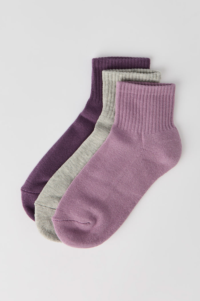 Cotton Cushion Quarter Socks (3 Pack)
