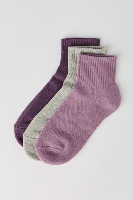 Cotton Cushion Quarter Socks (3 Pack)