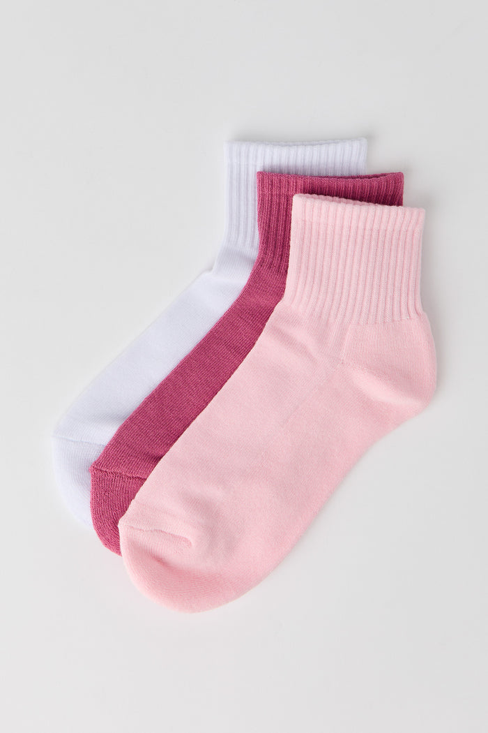 Cotton Cushion Quarter Socks (3 Pack)
