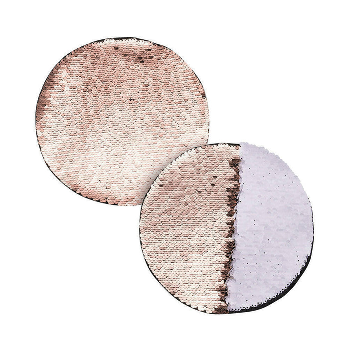 Craft Express 2 Pack 7" Round Sequin Sublimation Patches.