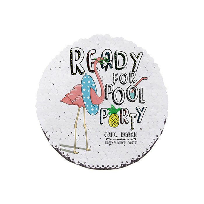 Craft Express 2 Pack 7" Round Sequin Sublimation Patches.
