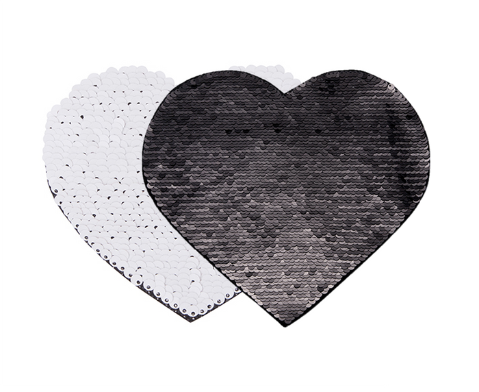 Craft Express 2 Pack Large Heart Sequin Sublimation Patches.