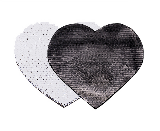 Craft Express 2 Pack Large Heart Sequin Sublimation Patches.