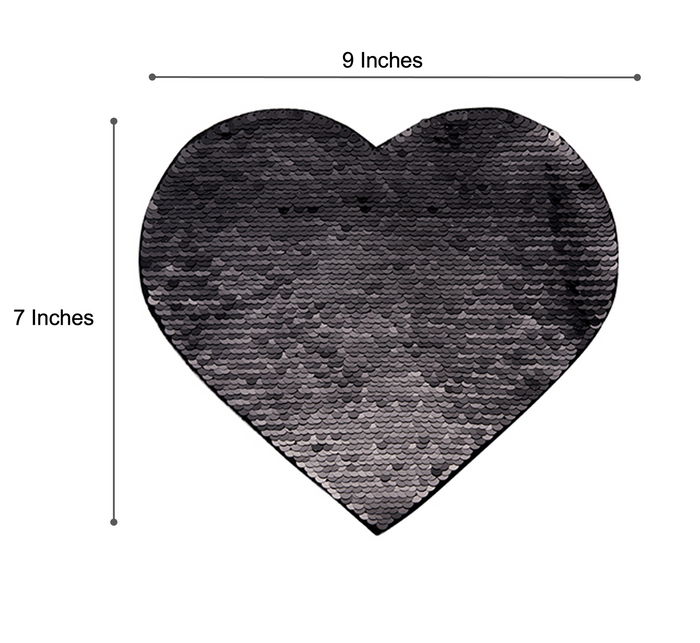 Craft Express 2 Pack Large Heart Sequin Sublimation Patches.
