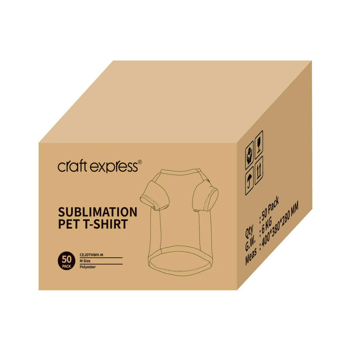 Craft Express 2 Pack Medium Sublimation Pet T-Shirt – White Polyester.