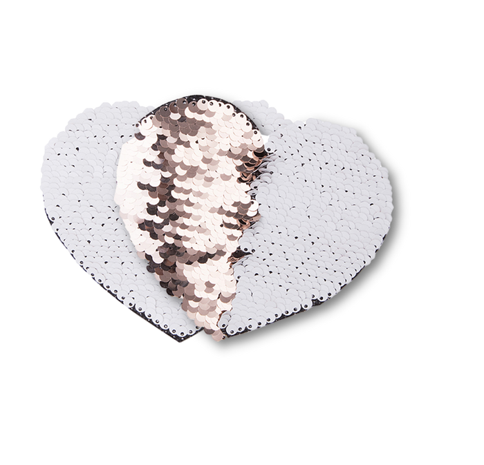 Craft Express 2 Pack Small Heart Sequin Sublimation Patches.