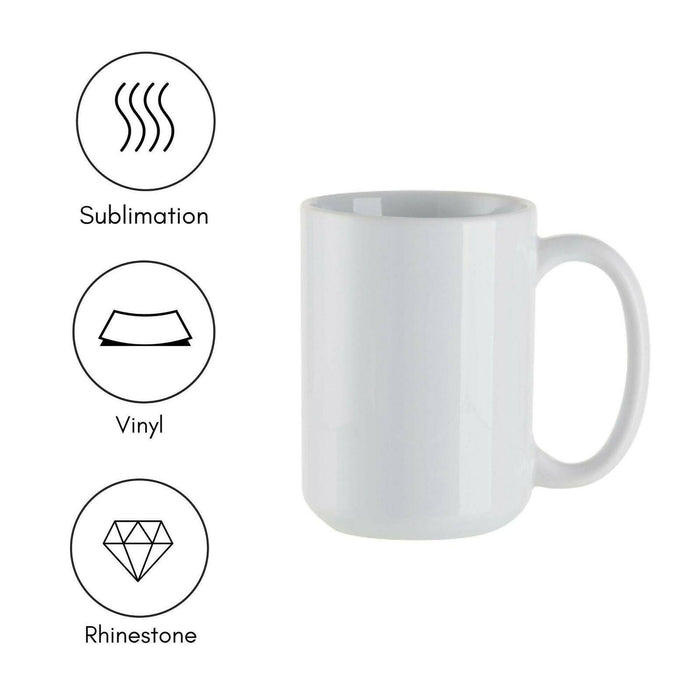 Craft Express 6 Pack 15oz Ceramic Sublimation Mugs.
