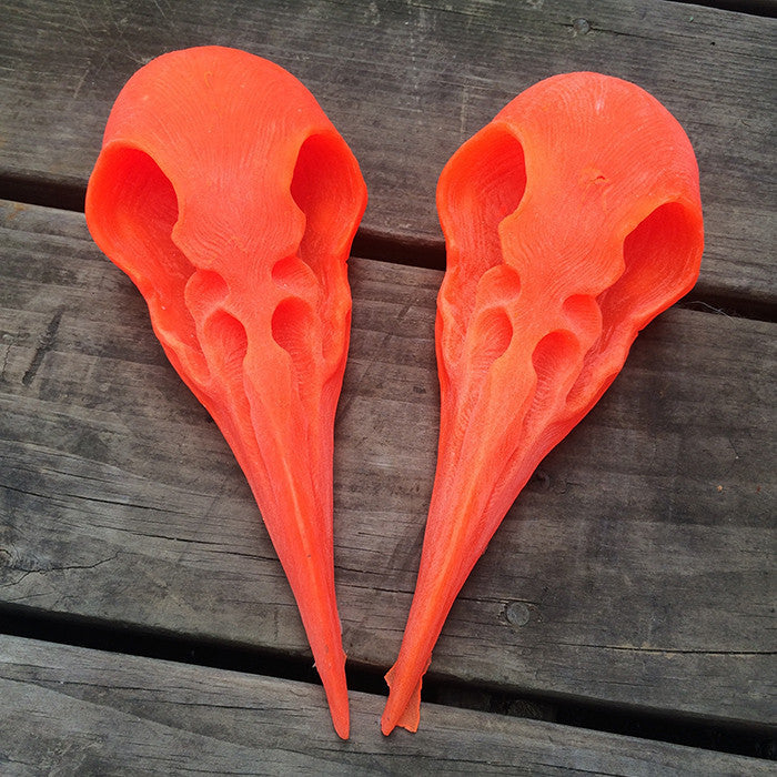 CROW CREATURE- CAST URETHANE SKULL- GLOW IN THE DARK