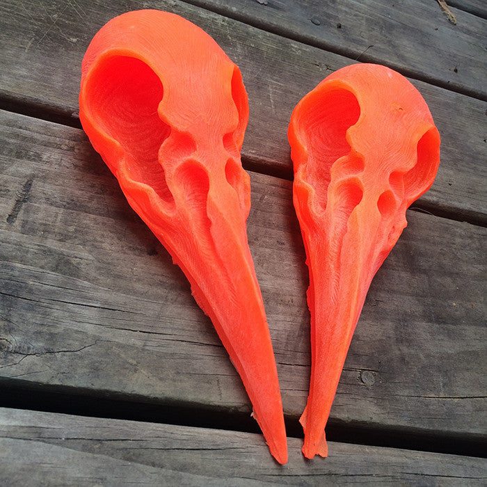 CROW CREATURE- CAST URETHANE SKULL- GLOW IN THE DARK