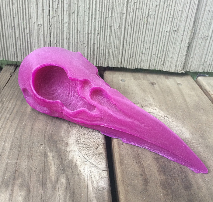CROW CREATURE CAST URETHANE SKULL- GLOW IN THE DARK UV REACTIVE
