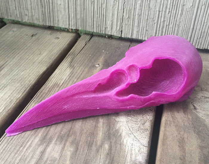 CROW CREATURE CAST URETHANE SKULL- GLOW IN THE DARK UV REACTIVE