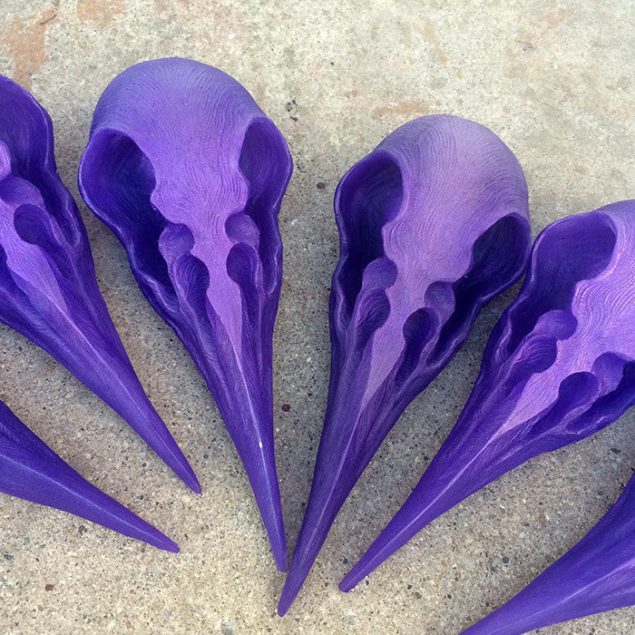 CROW SKULL SCONCE- PURPLE WITH PURPLE LED