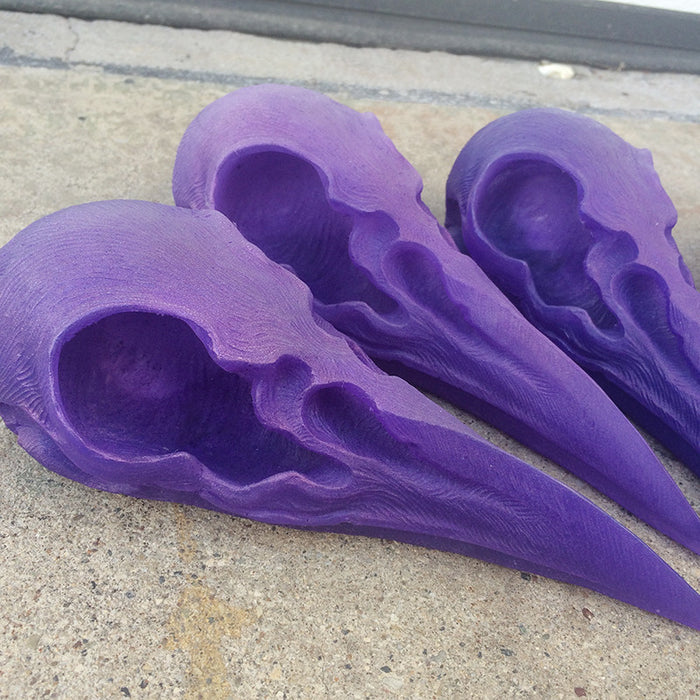 CROW SKULL SCONCE- PURPLE WITH PURPLE LED