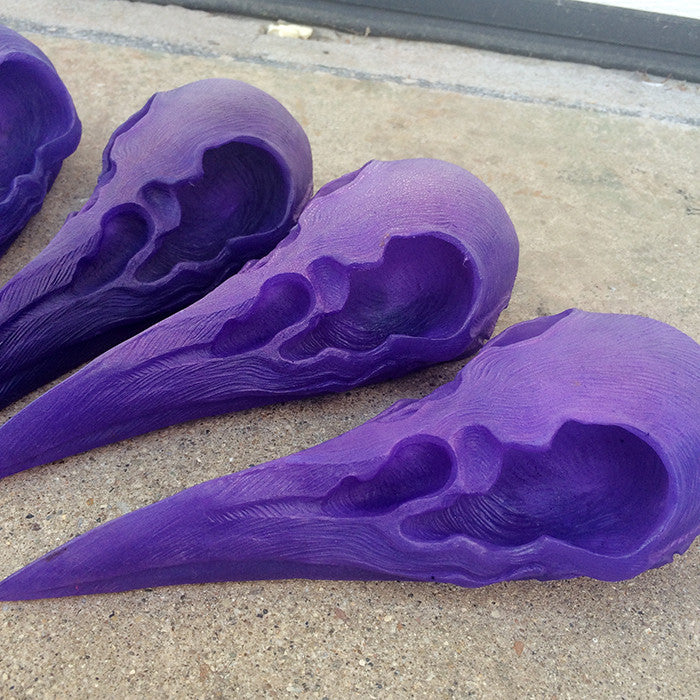 CROW SKULL SCONCE- PURPLE WITH PURPLE LED