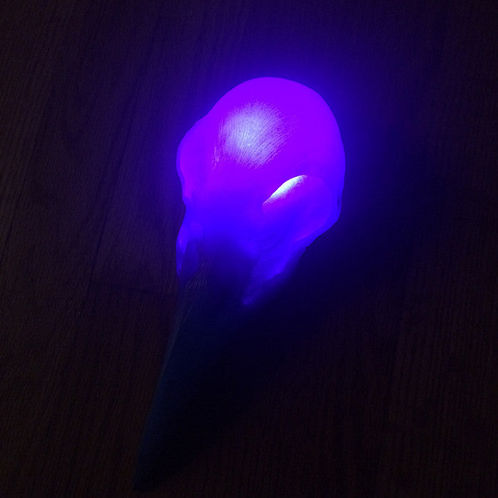 CROW SKULL SCONCE- PURPLE WITH PURPLE LED