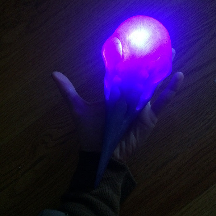 CROW SKULL SCONCE- PURPLE WITH PURPLE LED