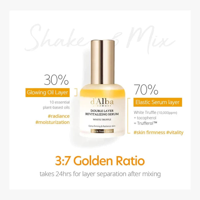 d’Alba White Truffle Double Layer Revitalizing Serum 30ml | GlamTouch UK