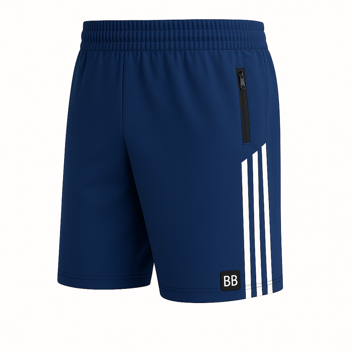 Dark Blue Striped Gym Shorts